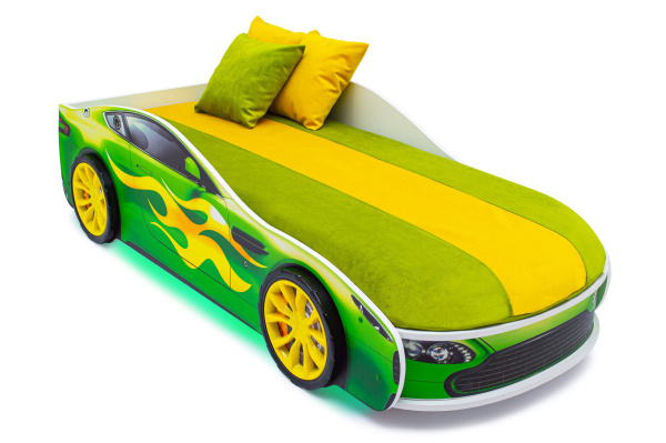 Детская кровать-машина Бондмобиль 170х70см (зеленый)