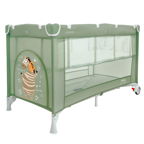 Манеж-кровать Indigo Summer 2 уровня (Зеленый)