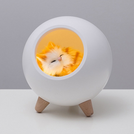 Ночник Домик для котёнка 10 LED-лампочек, зарядка от USB ROXY-KIDS 