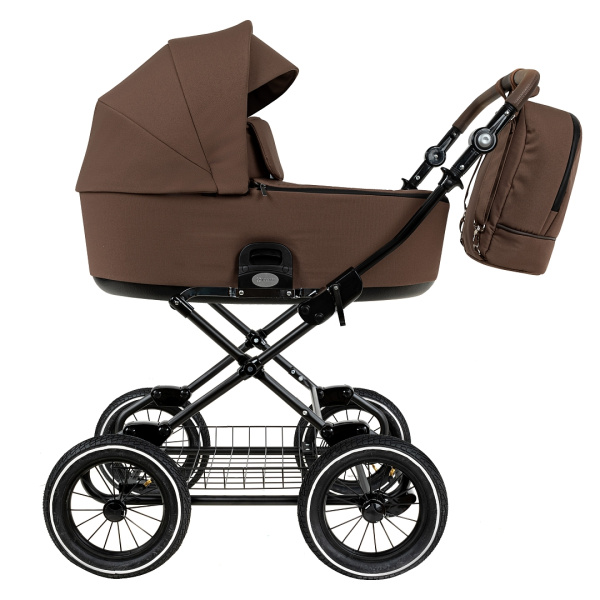 Коляска 2в1 Roan Bass Next Classic 2.0 (d12) (BNC/81/2 Mocha Mousse/Black/руч.Cappuccino)