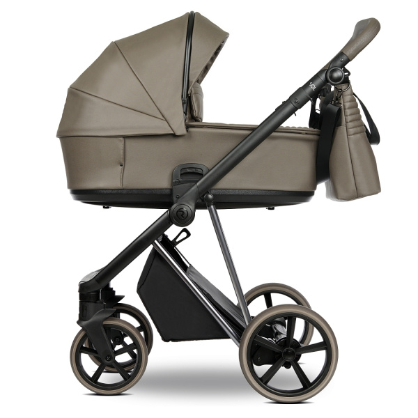 Коляска 2 в1 Roan Sol Vintage Luxury leather (VEGA 26DB-leather/Rum Raisin/Nickel/руч.Cappuccino)