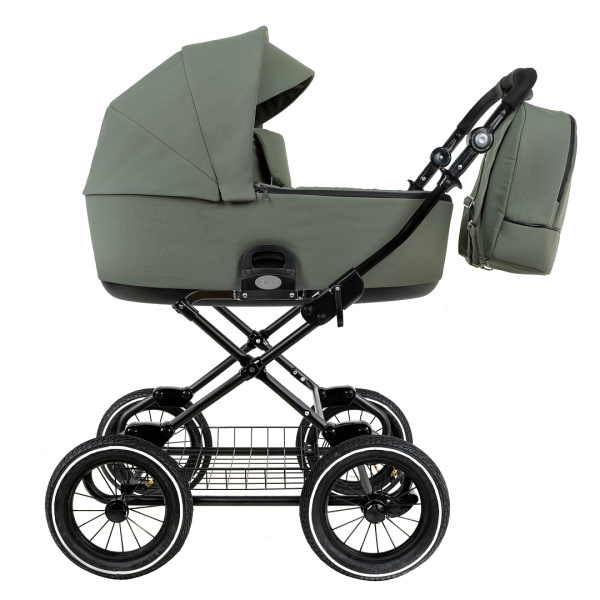 Коляска 2в1 Roan Bass Next Classic 2.0 (d12) (BNC/82/2 Sage Green/Black/руч.Black)