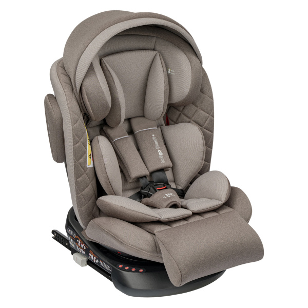 Автокресло Indigo SMART+ ISOFIX, капюшон, подножка 0-36кг (Бежевый-коричневый)