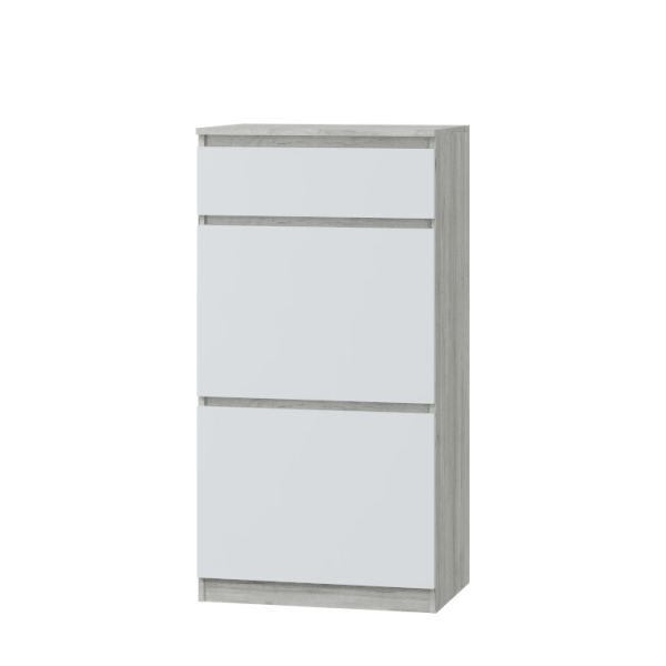 Прихожая Лори. Тумба с дверками и ящиком (640-0683-72 Дуб серый/белый)