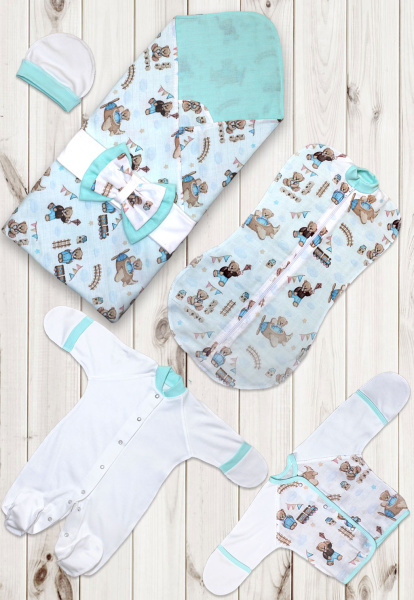 Комплект на выписку Муслинка (Салатовый)