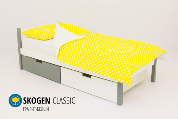 Детская кровать "Skogen classic "160х70  (графит-белый)