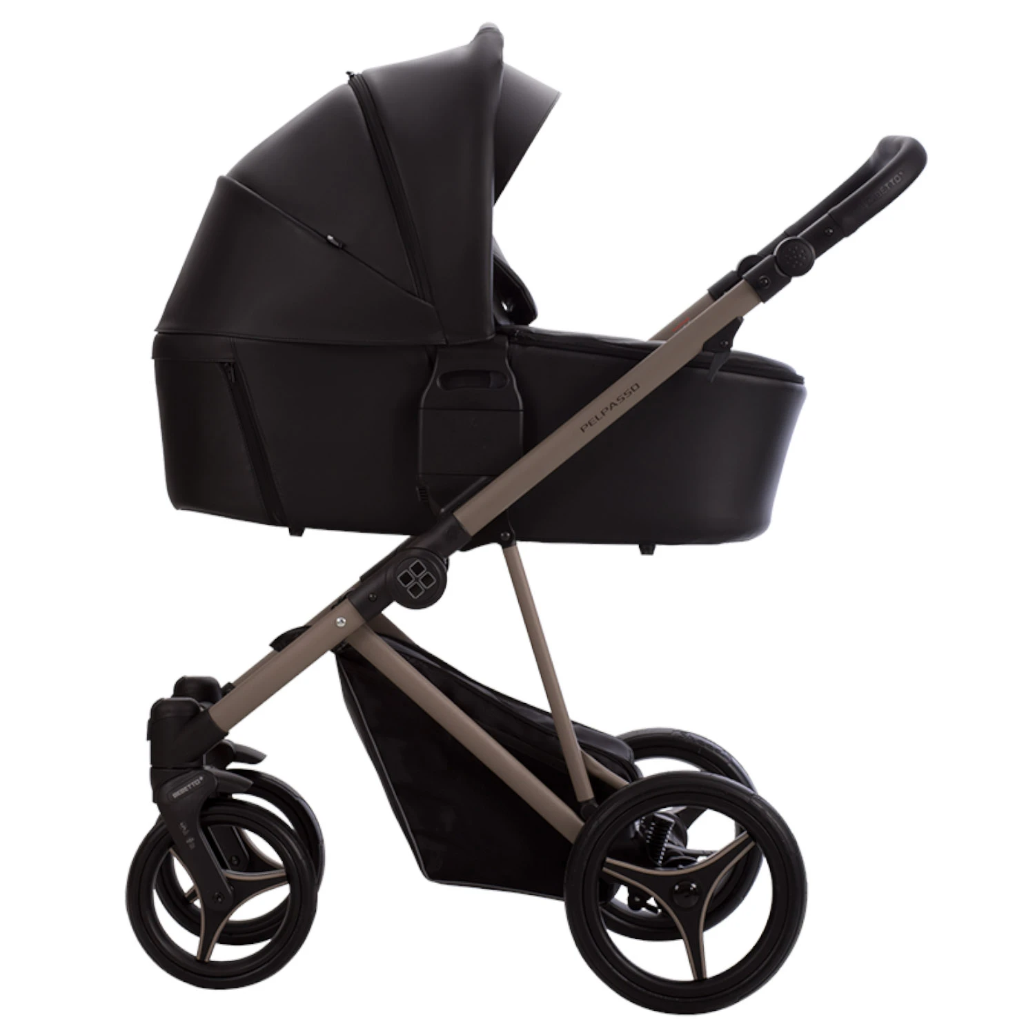 Коляска 2в1 Bebetto Pelpasso PRO  (Pro 03 Kaszmir черная кожа) Коляска 2в1 Bebetto Pelpasso PRO  (Pro 03 Kaszmir черная кожа)