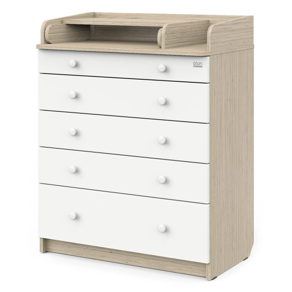 Комод Атон Maks с органайзером 5ящиков 80см ЛДСП (Дуб тонсберг-белый софт)