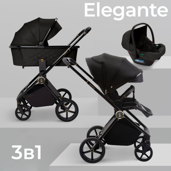 Коляска 3в1 Sweet Baby  SBL Elegante GL (427278 GL Black)