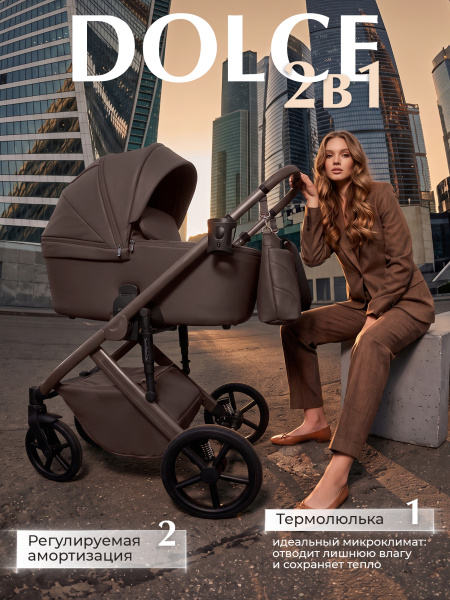 Коляска 2в1 SBL Dolce (427773 Chocolate Brown)