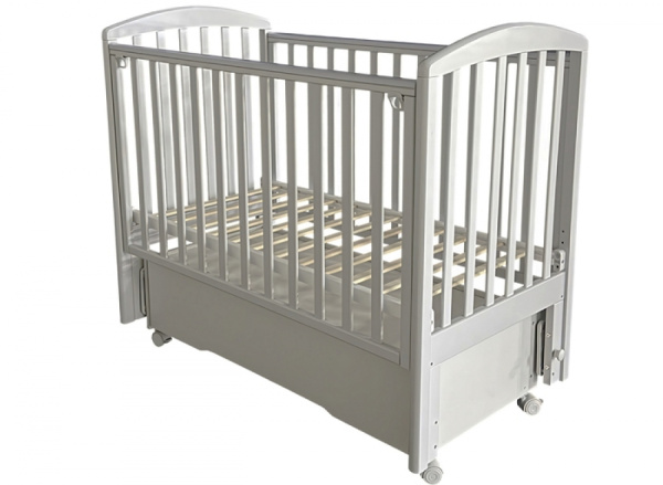 Кроватка Алита 4/6 универсальный маятник, ящик (Белый NEW)