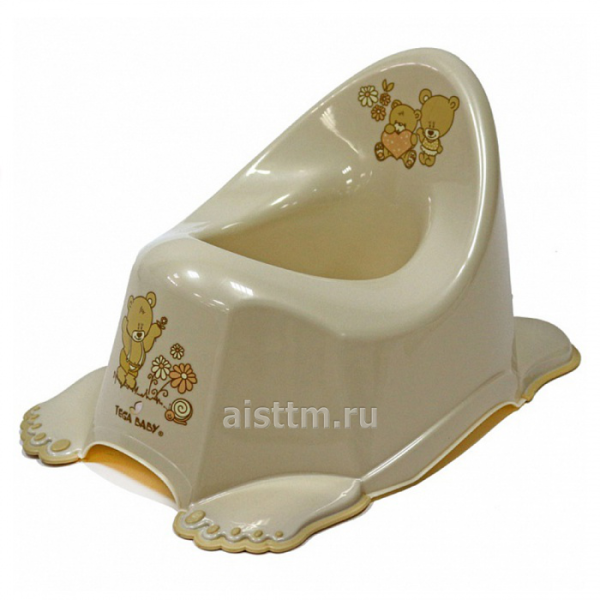 Горшок антискользящий музыкальный Teddy (Бежевый)