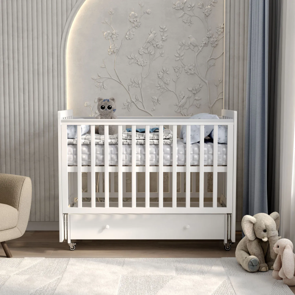 Кроватка  Classic Sleep ящик + маятник 120х60  (НИК22б белый)