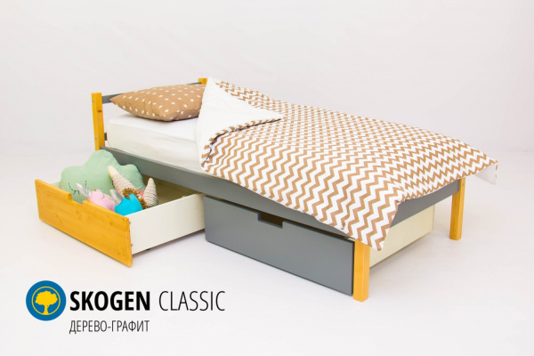 Детская кровать "Skogen classic "160х70  (дерево-графит)