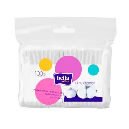 Ватные палочки BELLA COTTON (100шт) пэт.упаковкаBC-081-F100-002