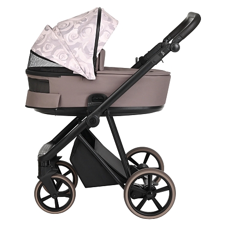 Коляска Roan Sol 2в1 (RSF/5001 Powder/Rose gold /руч.Коричневый)