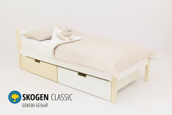 Детская кровать "Skogen classic "160х70  (бежево-белый)