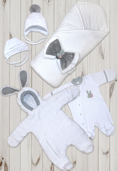 Комплект на выписку Золотинка-3 6предметов весна-осень (Белый)