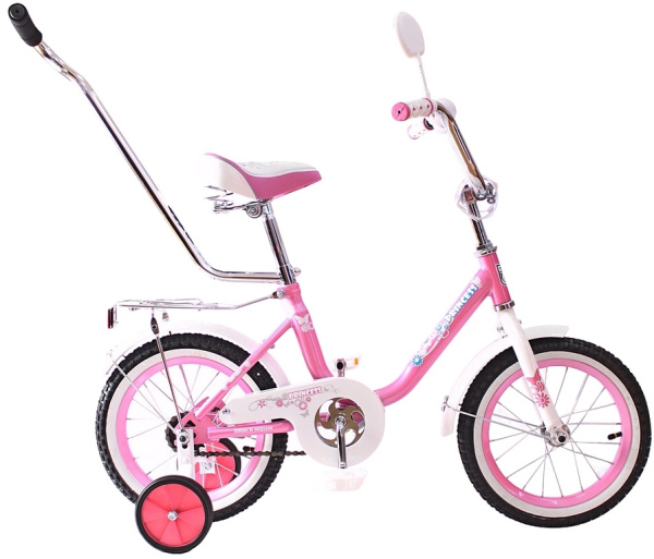 Велосипед 2-х колесный Black Aqua Princess 12" 1s, с ручкой (Розово-белый )