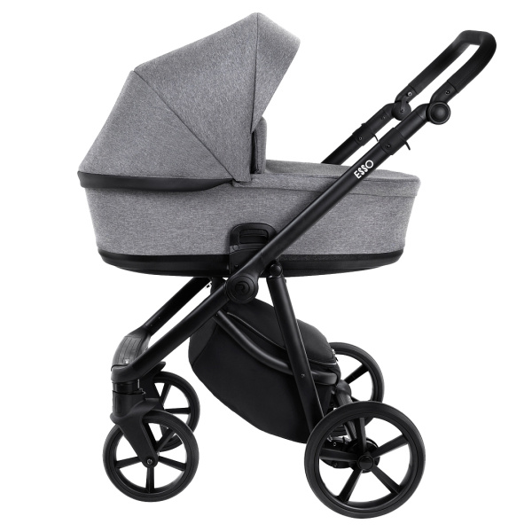 Коляска Roan Esso 2 в1 (ESS114/1 Grey/Black/руч.)