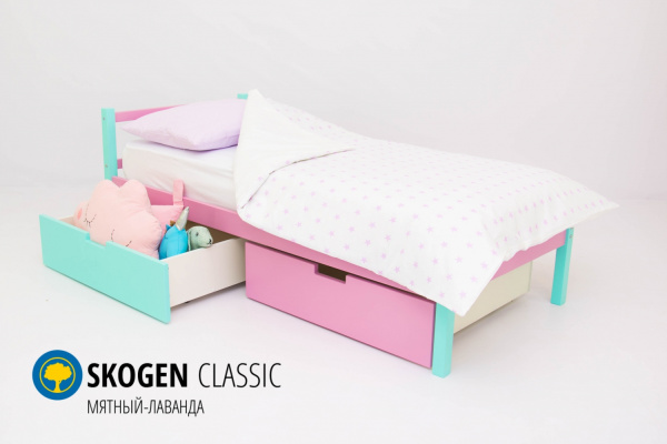 Детская кровать "Skogen classic "160х70  (мятный-лаванда)