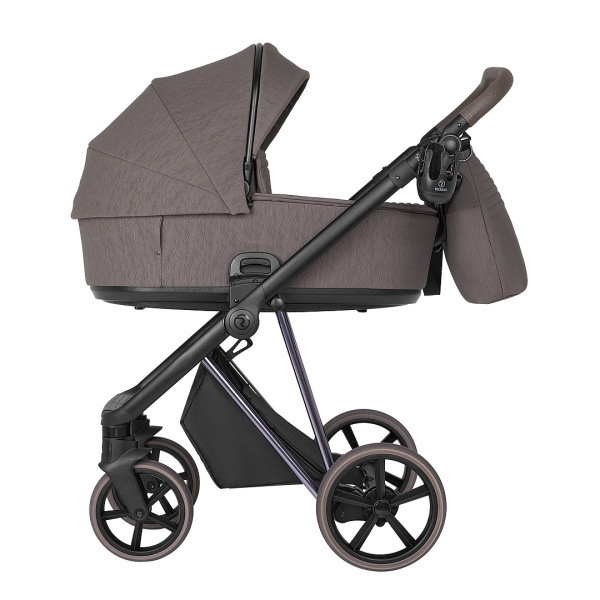 Коляска 2 в1 Sol Luxury короб + прогулка ROAN УТ00008666 (SLSH/11 Silhouette/Nickel/руч.Cappuccino/к.Capp)
