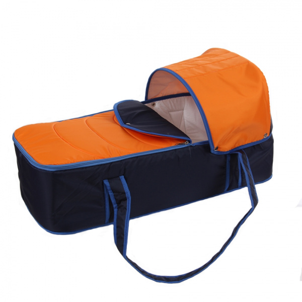 Люлька-переноска для коляски Карапуз (Сине-оранжевый)