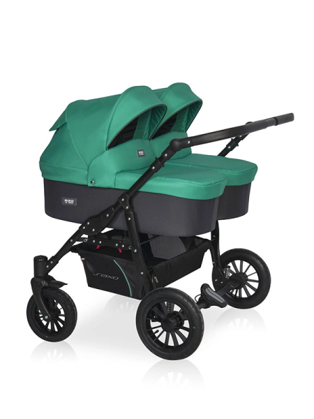 Коляска для двойни 2 в 1 Riko Basic Saxo (01 бирюзовый-чёрный) Коляска для двойни 2 в 1 Riko Basic Saxo (01 бирюзовый-чёрный)