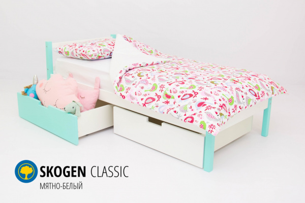 Детская кровать "Skogen classic "160х70  (мятно-белый)
