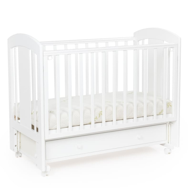 Кровать детская Bebizaro Regency Teddy маятник универсальный с ящиком (White)