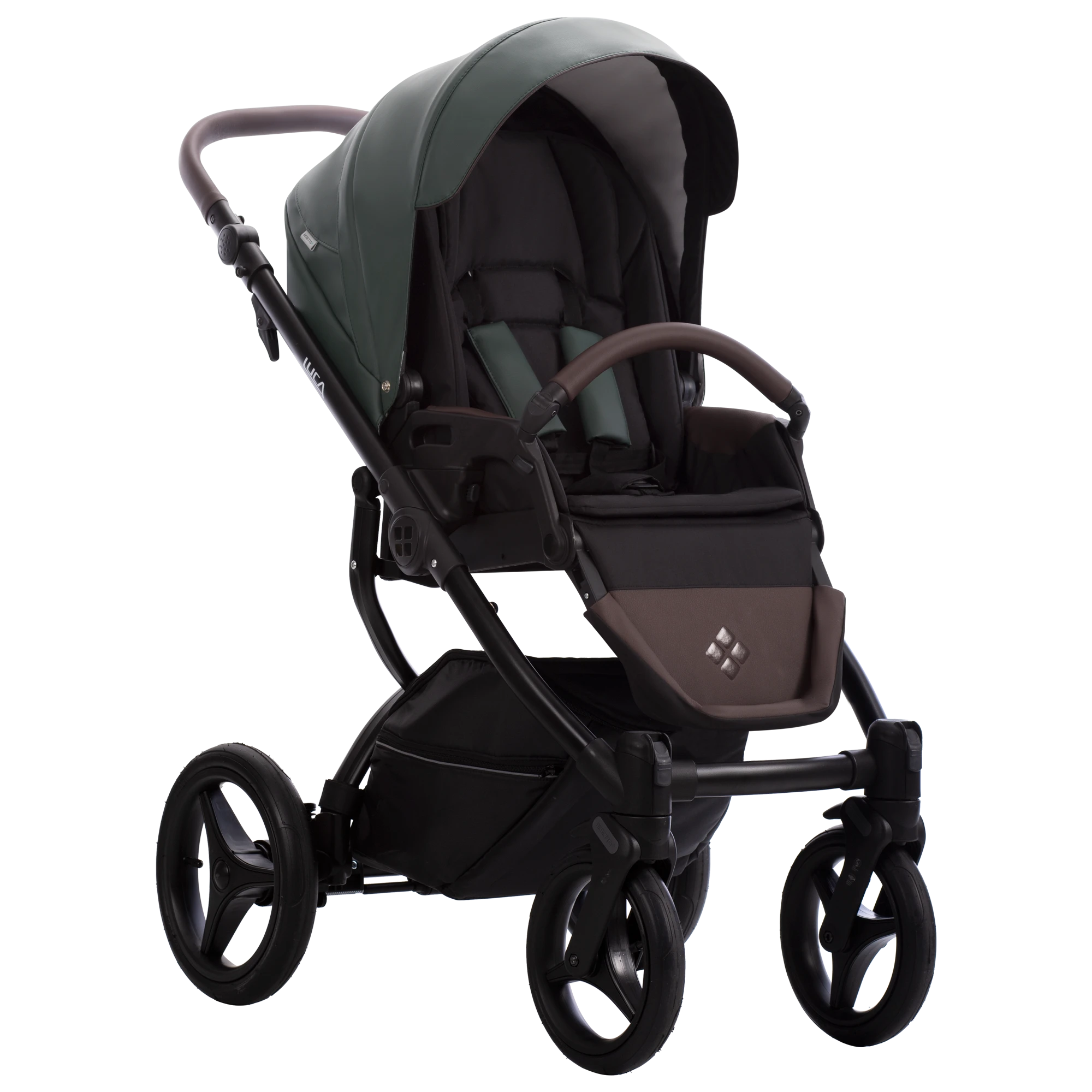 Коляска Bebetto Luca PRO  2в1 (Pro 35 зеленая кожа) Коляска Bebetto Luca PRO  2в1 (Pro 35 зеленая кожа)