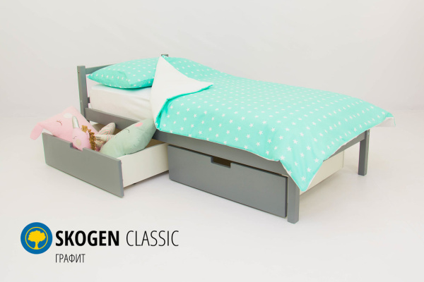 Детская кровать "Skogen classic "160х70  (графит)