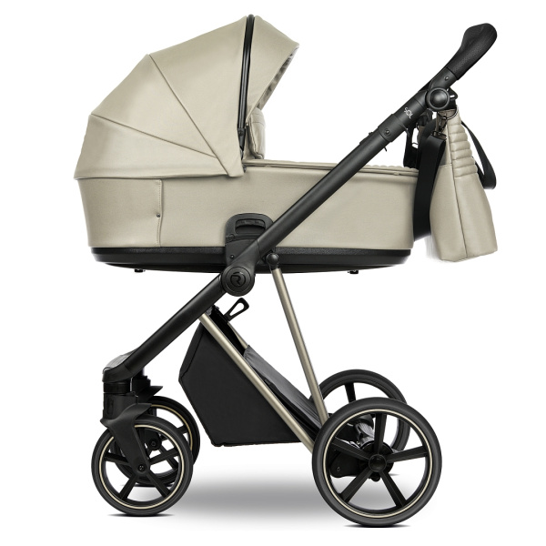 Коляска 2 в1 Roan Sol Vintage Luxury leather (VEGA 11DB Almond Sugar /Champagne/руч.Blac)