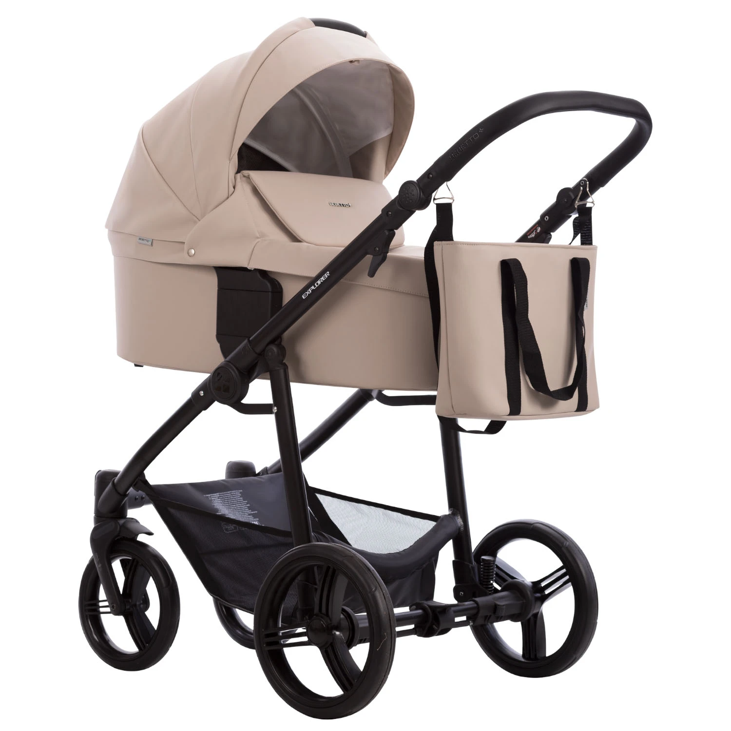 Коляска Bebetto Explorer PRO 2в1 (06 св.бежевая кожа) Коляска Bebetto Explorer PRO 2в1 (06 св.бежевая кожа)