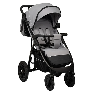 Коляска прогулочная Indigo EPICA XL AIR с сумкой (над.колесо) (Светло-серый)