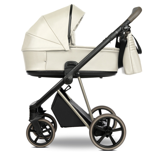 Коляска 2 в1 Roan Sol Vintage Luxury leather (VEGA 01DB-Кожа Butter Cream/Champagne/руч.Cappucci)