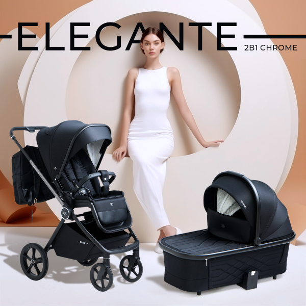 Коляска 2в1 Sweet Baby Elegante Chrome (427212 Black)