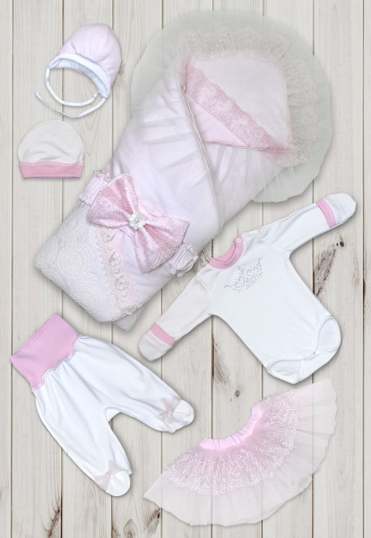 Комплект на выписку Жаннет (Розовый)