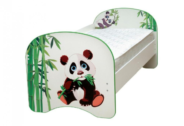 Кровать подростковая с фотопечатью без ящика 140х70см (Панда)