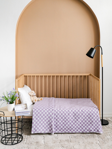 Одеяло байковое клетка 100*140 (Сиреневый клетка)