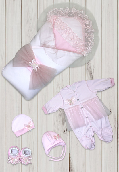 Комплект на выписку Флорентина весна-осень (Розовый)