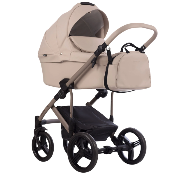 Коляска Bebetto Magnum Light PRO  2в1 (Light pro 01 (св.бежевая кожа) бежевая рама)