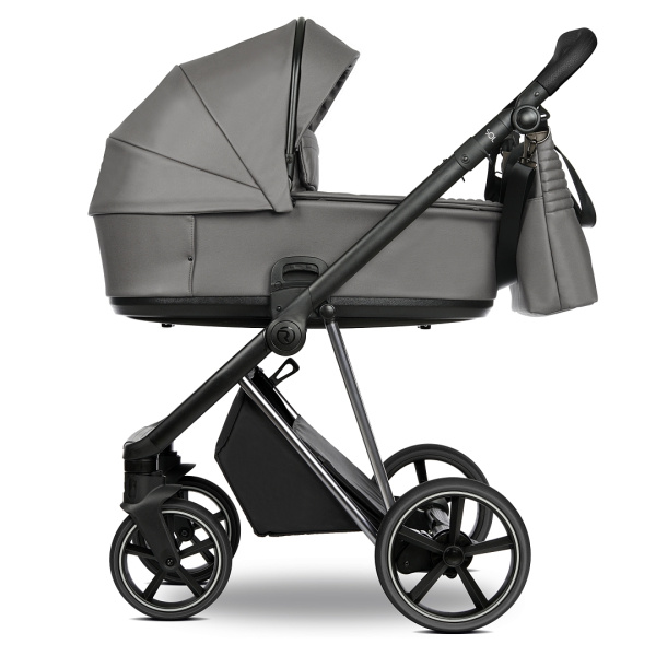 Коляска 2 в1 Roan Sol Vintage Luxury leather (VEGA 88DB-leather/Glacier Gray/Nickel/руч.Black/к.)