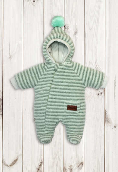 Комбинезон на синтепоне Балуша Полосатик (Рост 62: Оливковый)