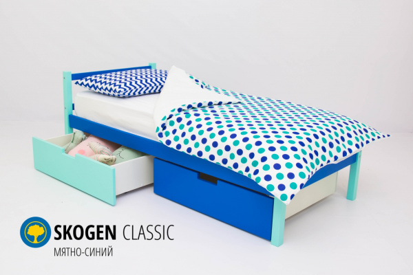 Детская кровать "Skogen classic "160х70  (мятно-синий)