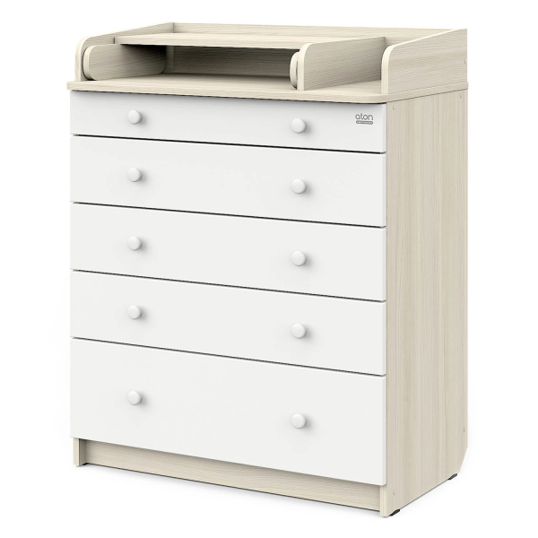 Комод Атон Maks с органайзером 5ящиков 80см ЛДСП (Ясень севилья-белый софт)
