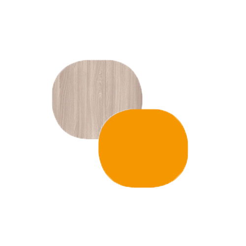 Кровать подростковая двухъярусная Юниор-7 ЛДСП-цветное  (Ясень шимо светлый/оранжевый)