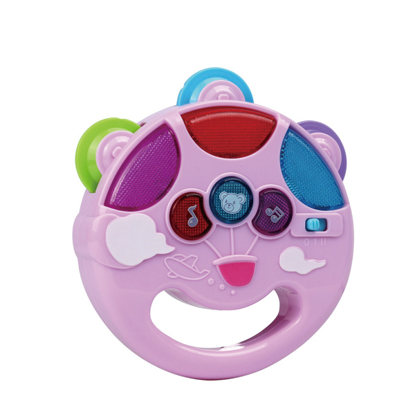 Развивающая игрушка Pituso Музыкальный бубен свет, звук (Розовый)