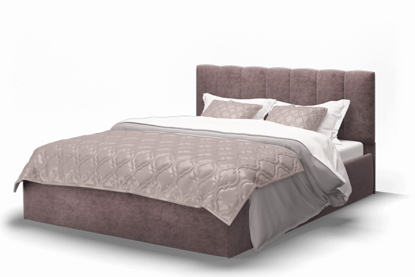 Кровать Элен 200х140см с подъемным механизмом (604-0500-27 Велюр/Rock 12 Серо-фиолетовый)