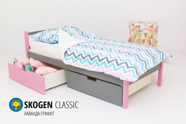 Детская кровать "Skogen classic "160х70  (лаванда-графит)